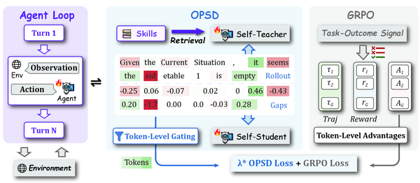 Self-Distilled Agentic RL overview